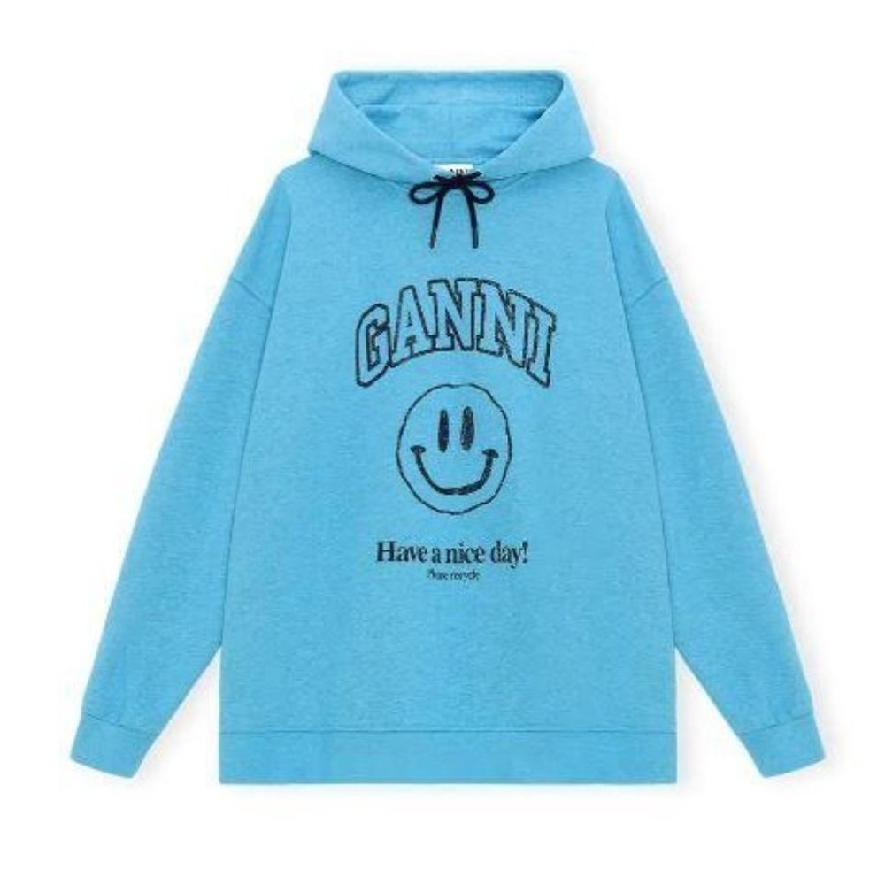 Ganni Software Isoli Graphic Hoodie Sweatshirt L - Picture 3 of 11